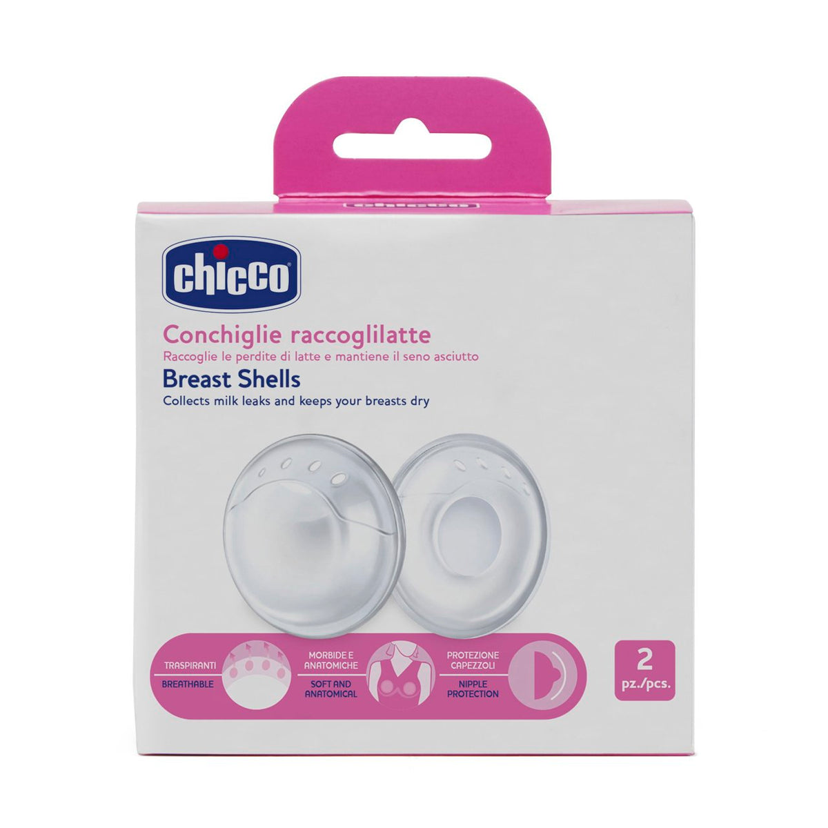 Conchiglie raccogli latte 2 pezzi Chicco