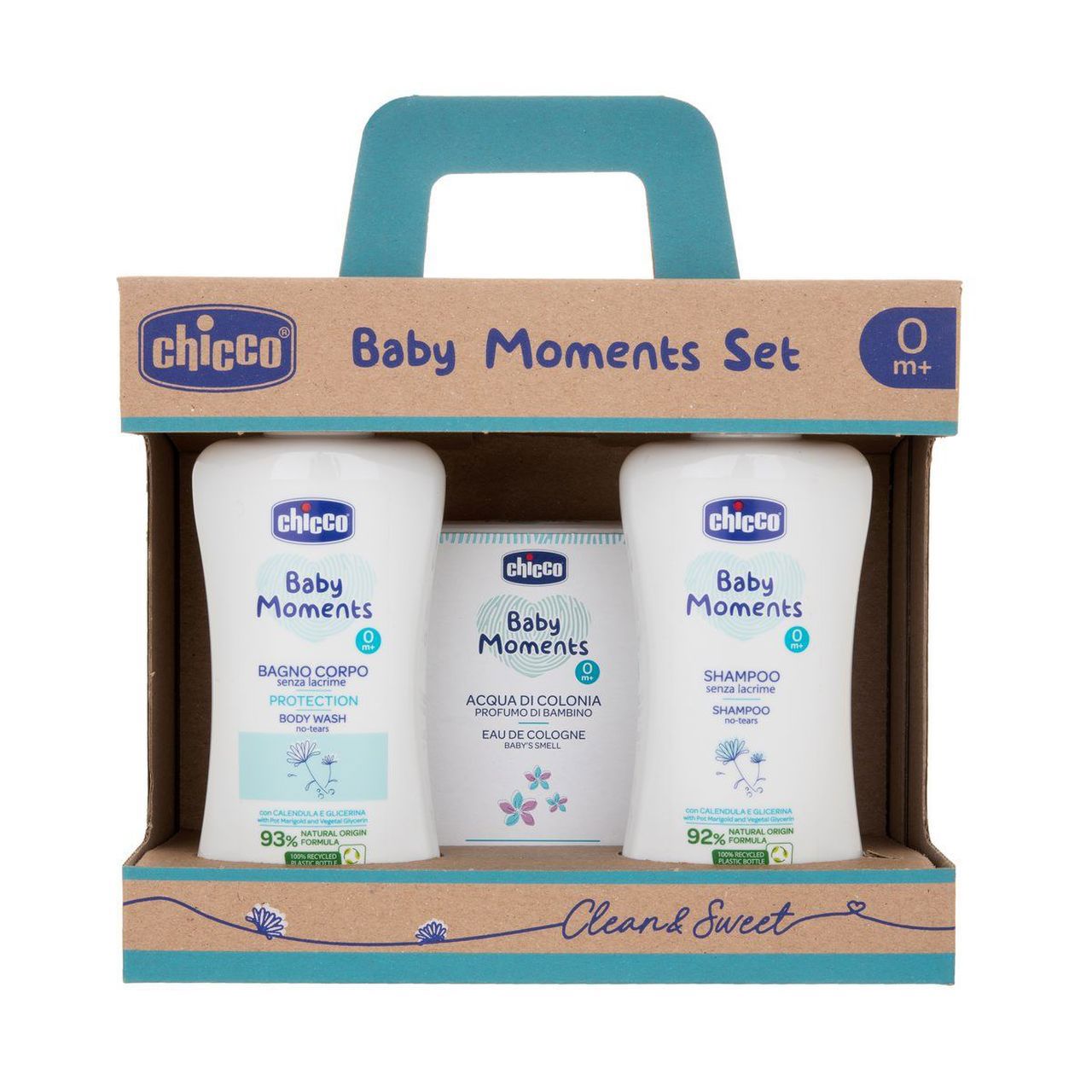 Baby moments set 1 bagnoschiuma shampoo colonia