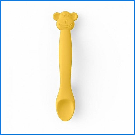 Cucchiaio monkey silicone giallo Suavinex