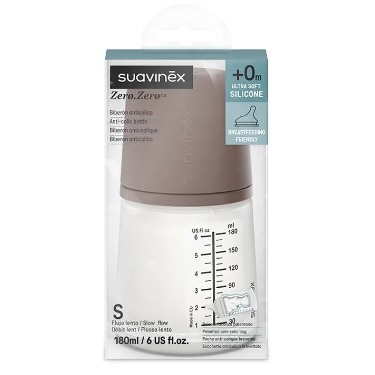 Biberon 180ml sil flusso lento Suavinex