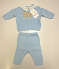 Completo 2 pz azzurro con stampa orsetto