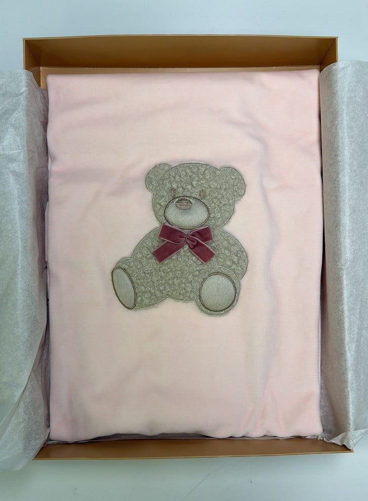 Copertina rosa con orsacchiotto