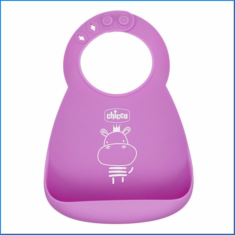 Bavaglino silicone con tasca blu Chicco