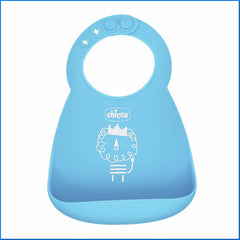 Bavaglino silicone con tasca blu Chicco