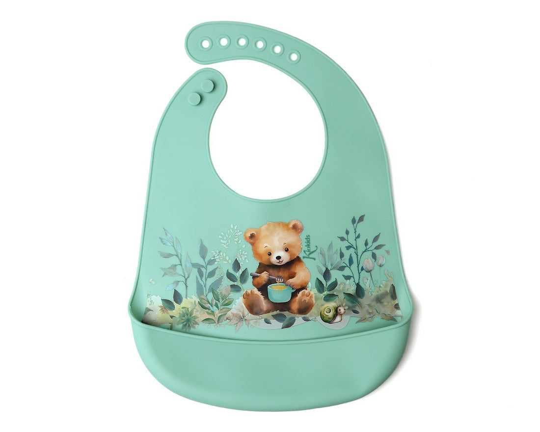 Bavaglino in silicone salvia Kiokids