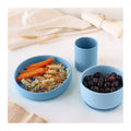 Set piatti 3 pezzi in silicone azzurro Kiokids