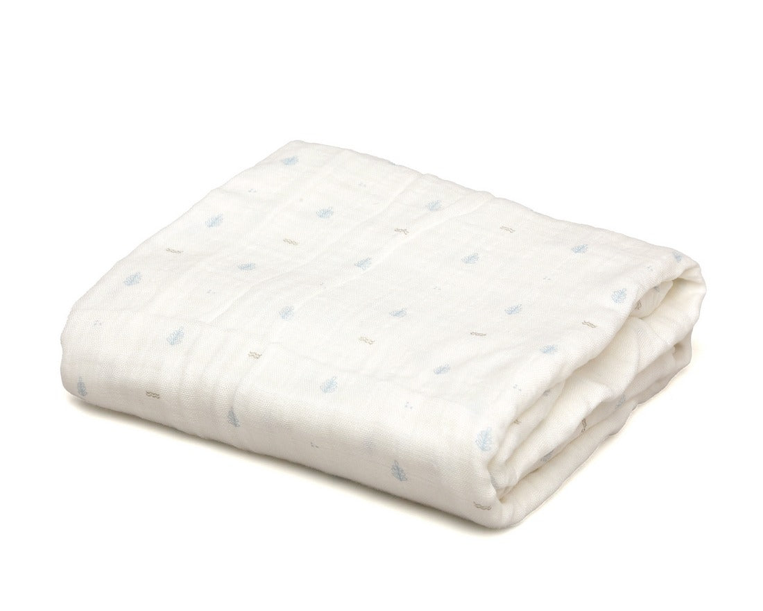 Mussola bianca e azzurra Kiokids