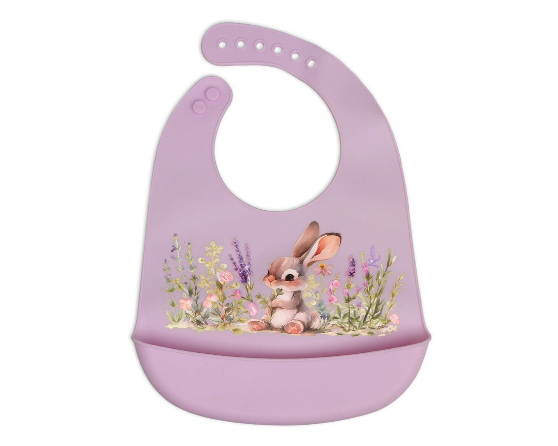 Bavaglino in silicone lavanda Kiokids
