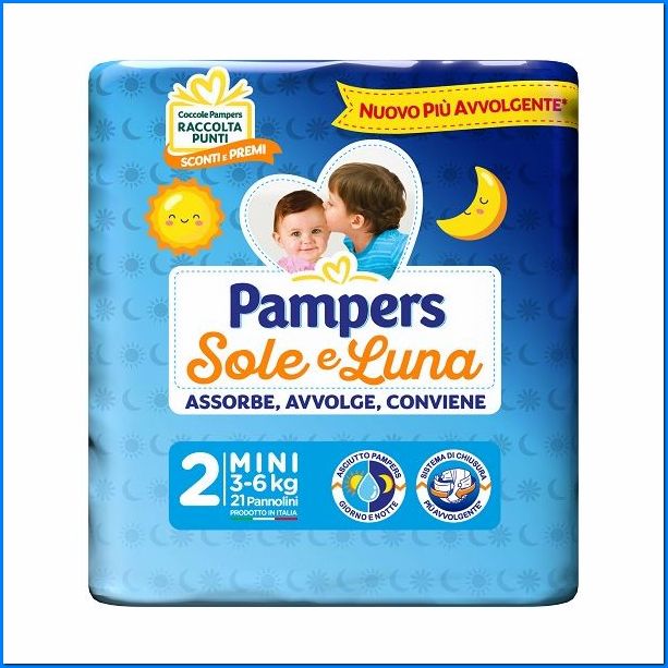 Pannolini sole e luna mini 2 – kg.3-6 – 6 pezzi Pampers