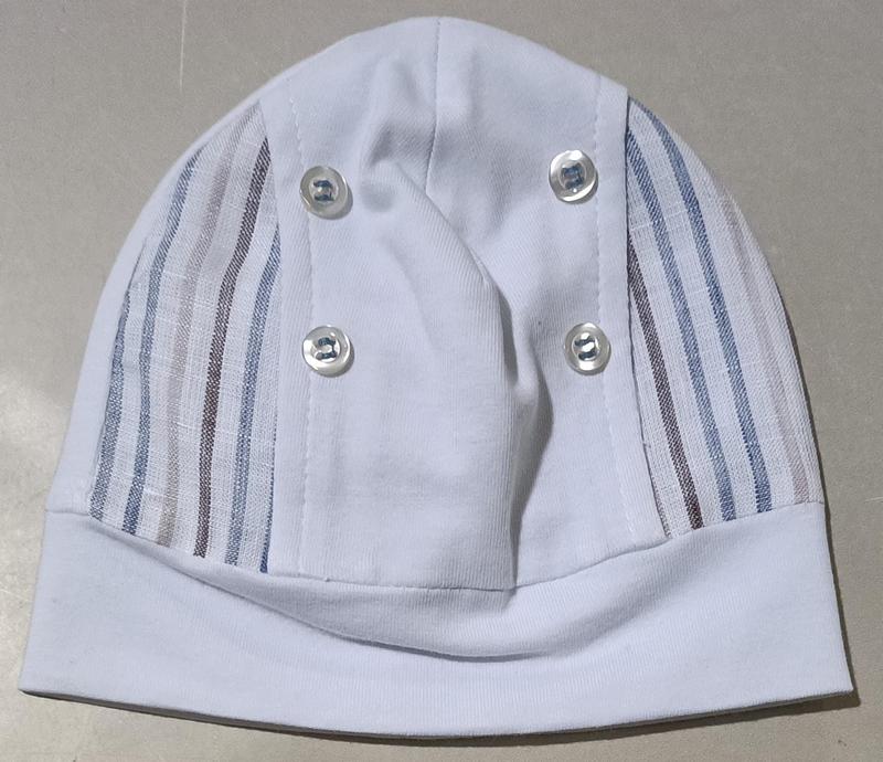 Completino 2 pz blu con dettagli marroni