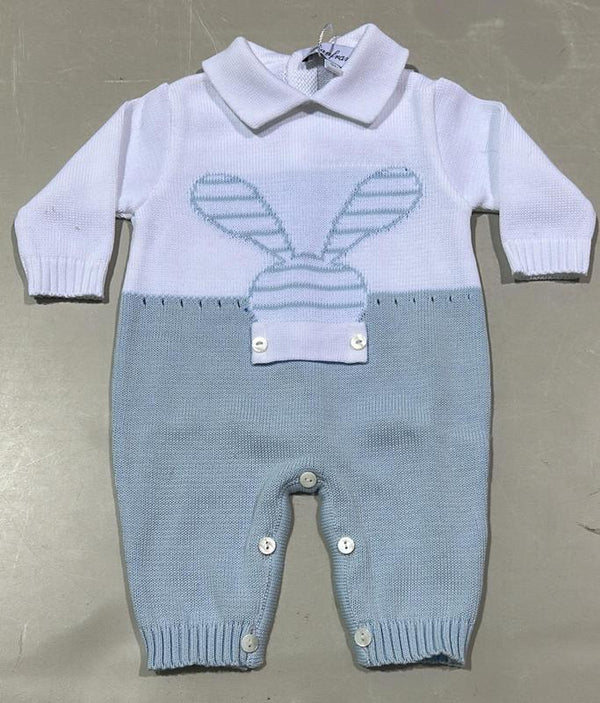Tutina bianca e azzurra neonato
