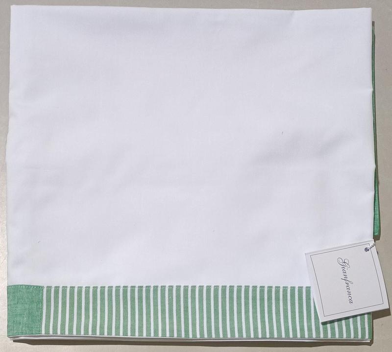 Lenzuolino in cotone con righe verdi