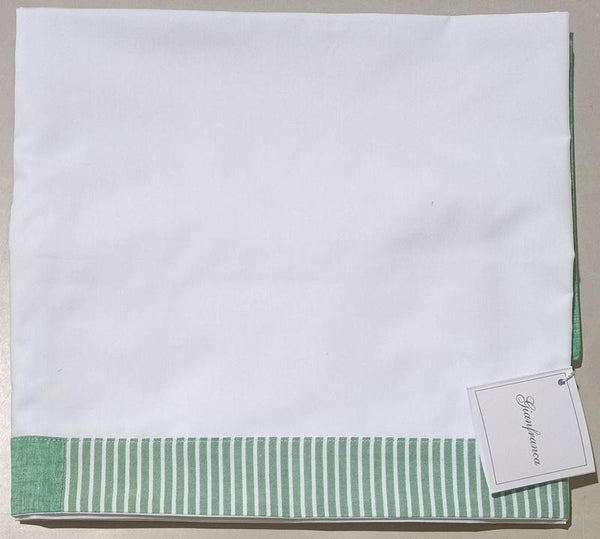 Lenzuolino in cotone con righe verdi