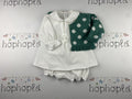 Vestitino bianco con cardigan verde