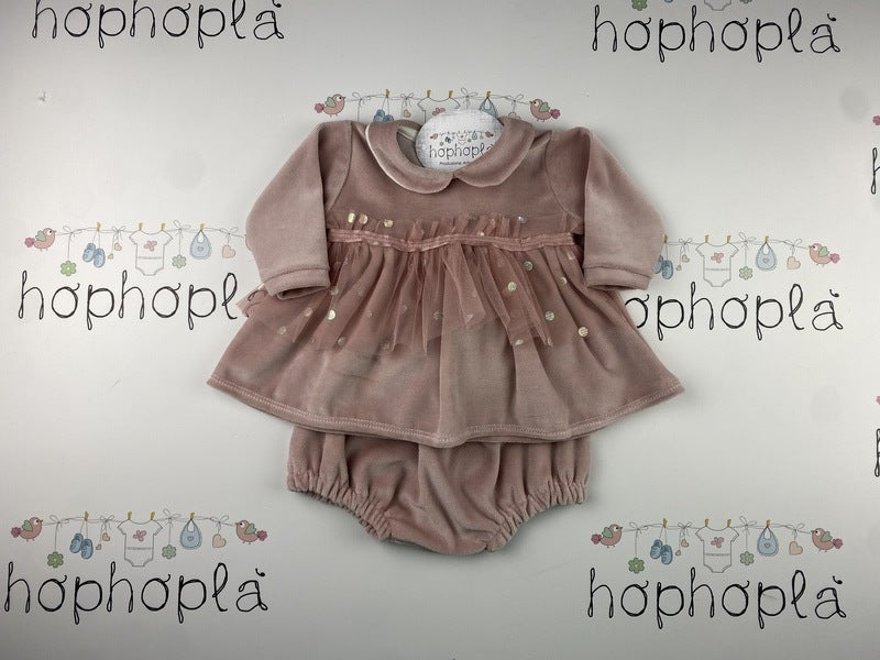 Vestitino con culotte in velluto