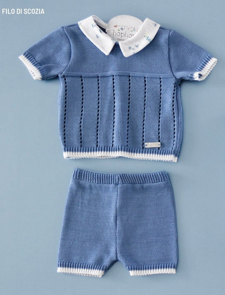 Completo 2 pz in maglia blu