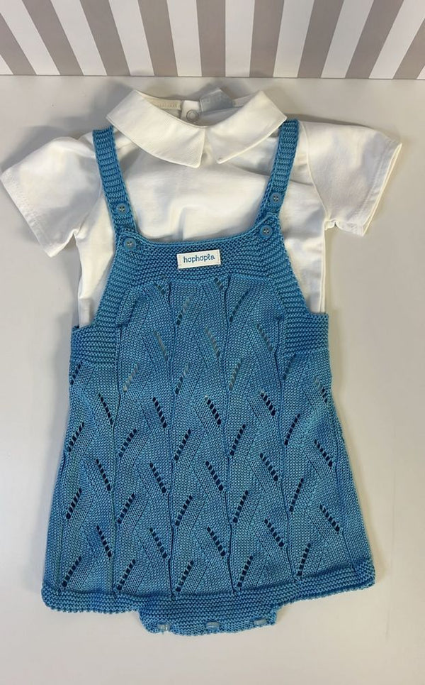 Pagliaccetto blu con t shirt bianca