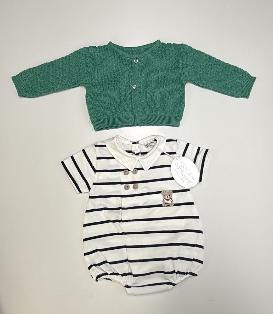 Completo pagliaccetto con cardigan