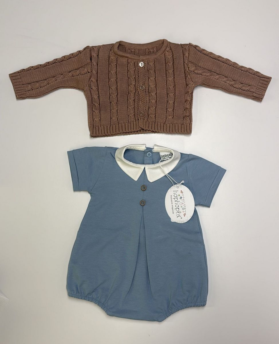 Completo pagliaccetto con cardigan