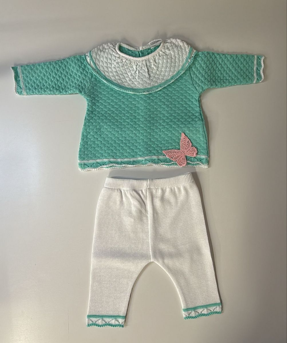 Completino 2 pz verde neonata