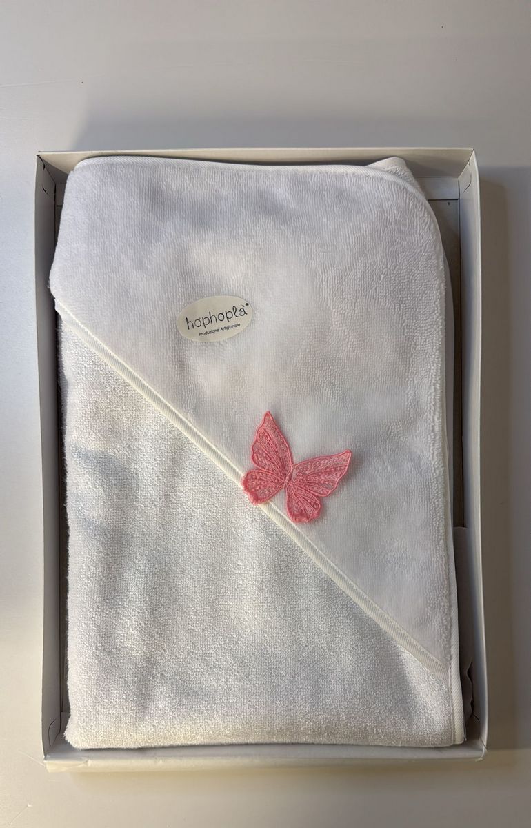Triangolo spugna con farfallina rosa