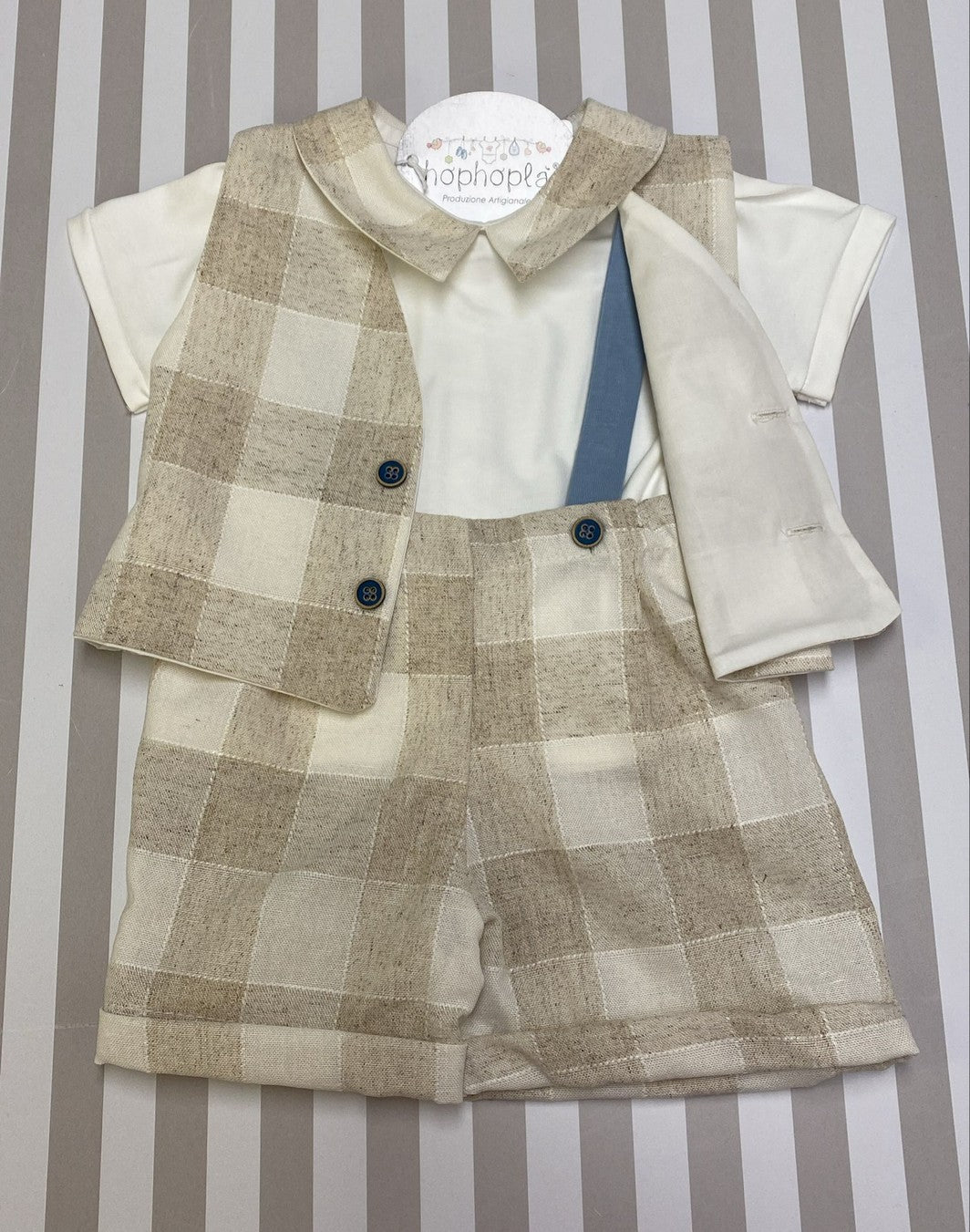 Set completo salopette, t shirt e gilet