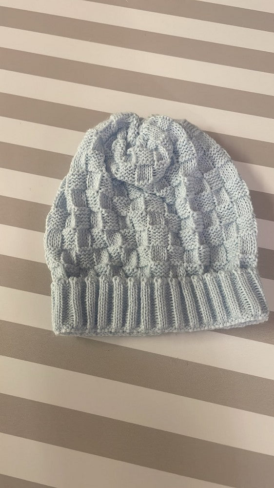 Cappellino in maglia azzurro