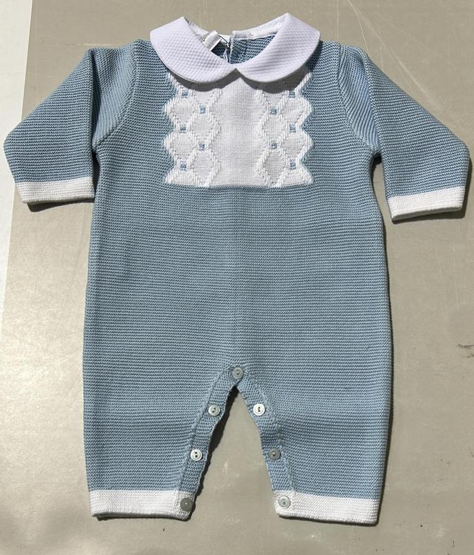 Tutina blu con dettagli bianchi