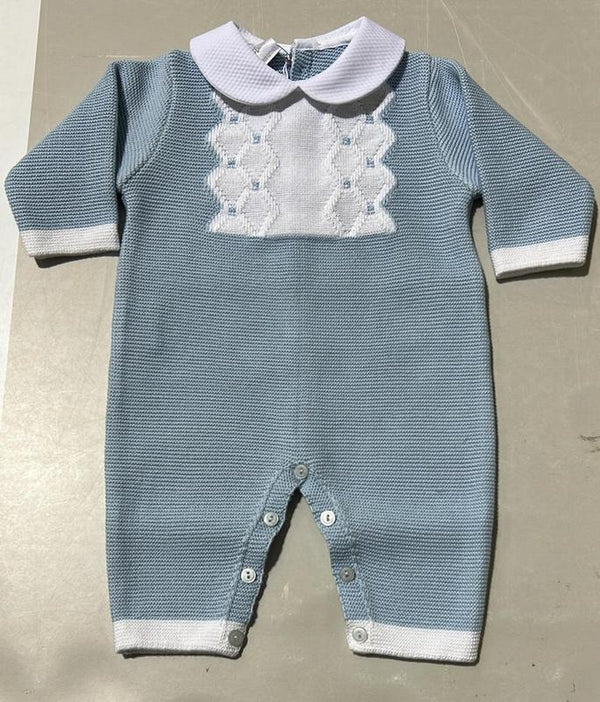 Tutina blu con dettagli bianchi