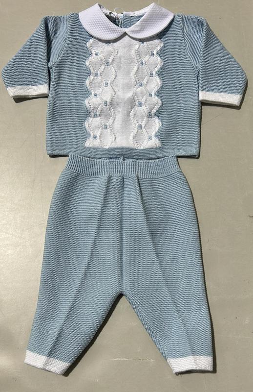 Completino 2 pz blu e bianco