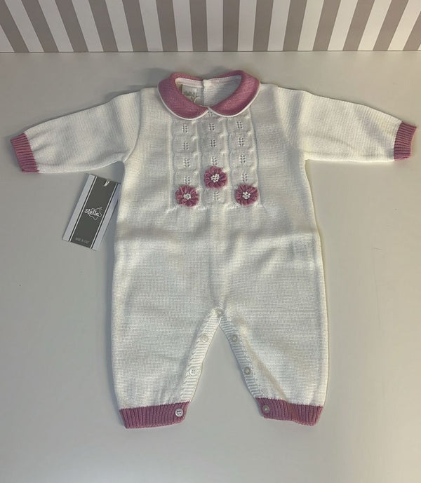 Tutina bianca dettagli magenta