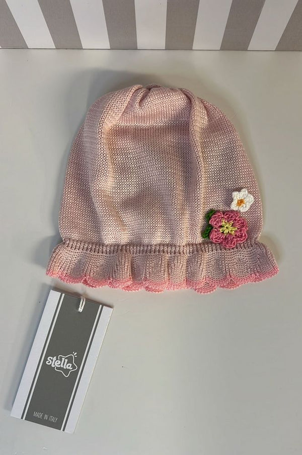 Cappellino con volant rosa