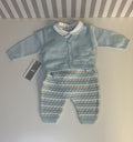 Salopette in maglia azzurra