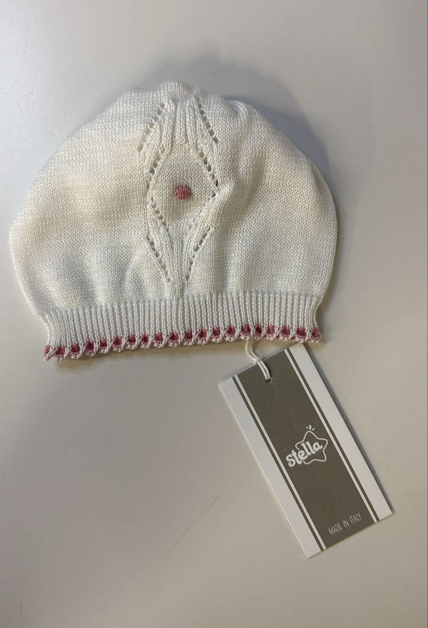 Cappellino bianco ricamato