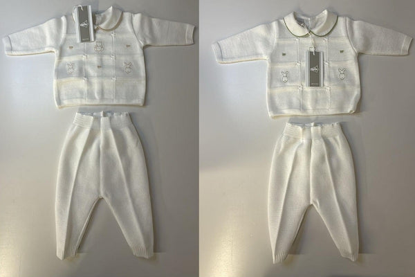 Completino 2 pz bianco con fantasie