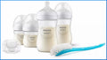 Set confezione regalo per neonati 0 mesi+ biberon 2x125 ml + 1 mese + biberon 2x260 ml + Ultrasoft ciuccio + spazzola per pulire