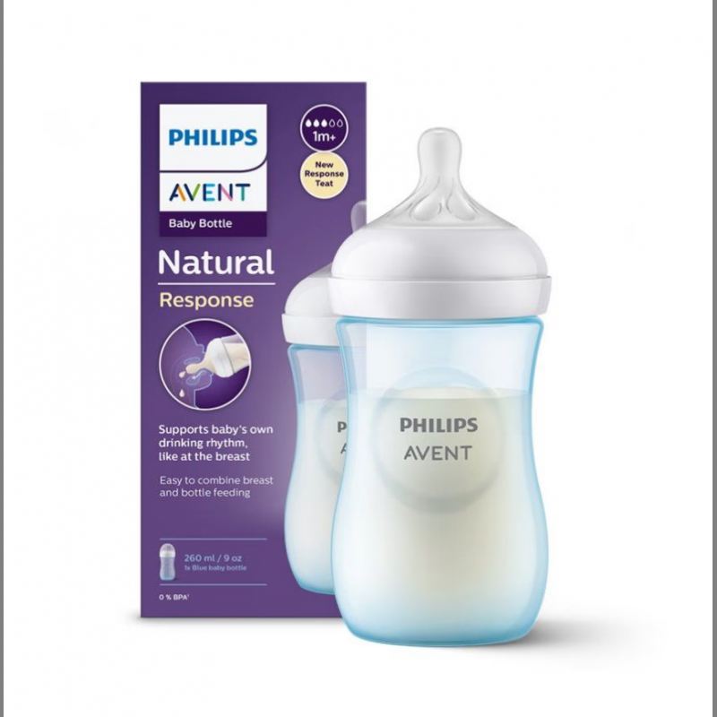 Biberon natural 3.0 -260 ml azzurro Avent