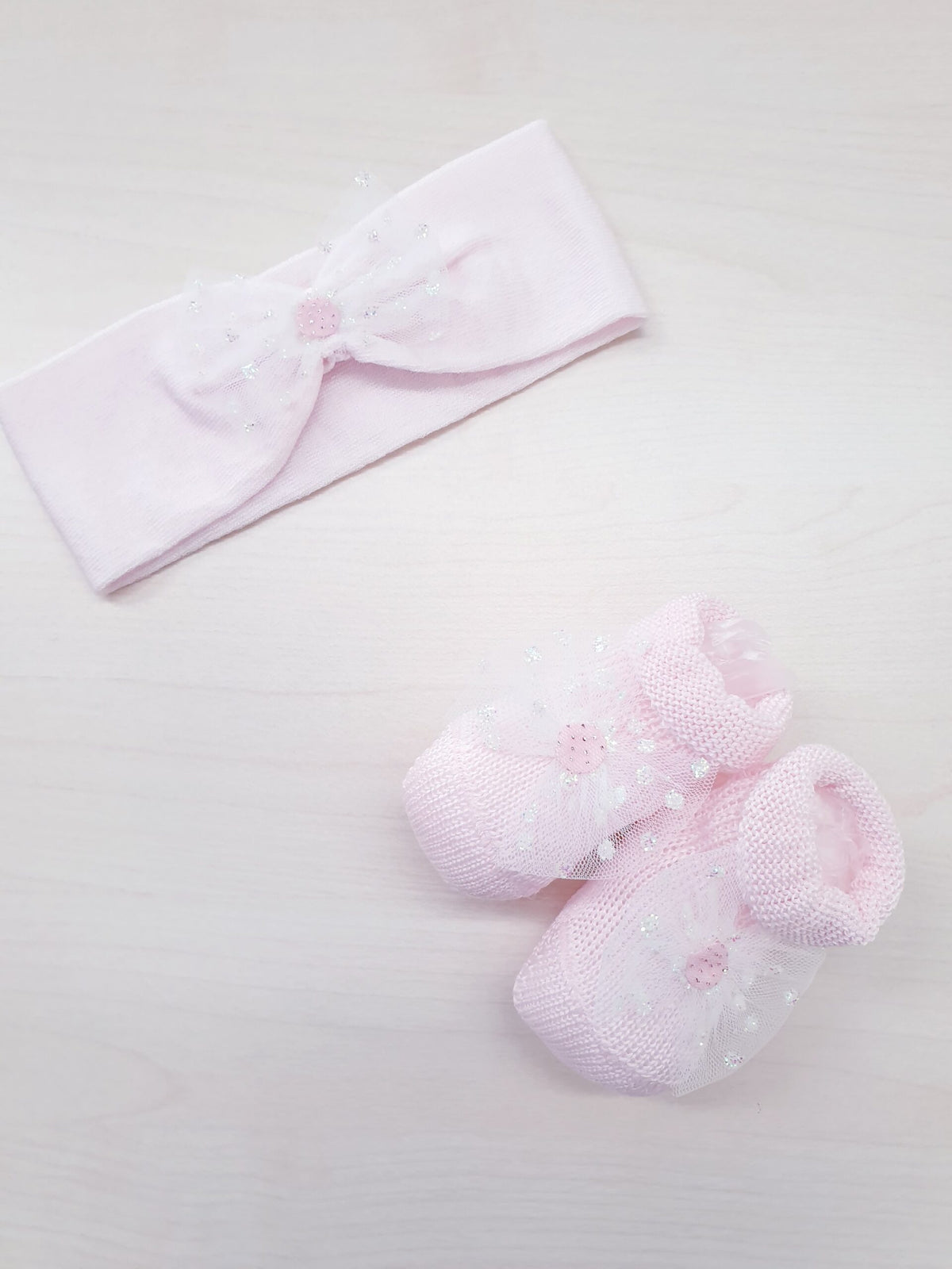 Set scarpine e fascetta in cotone