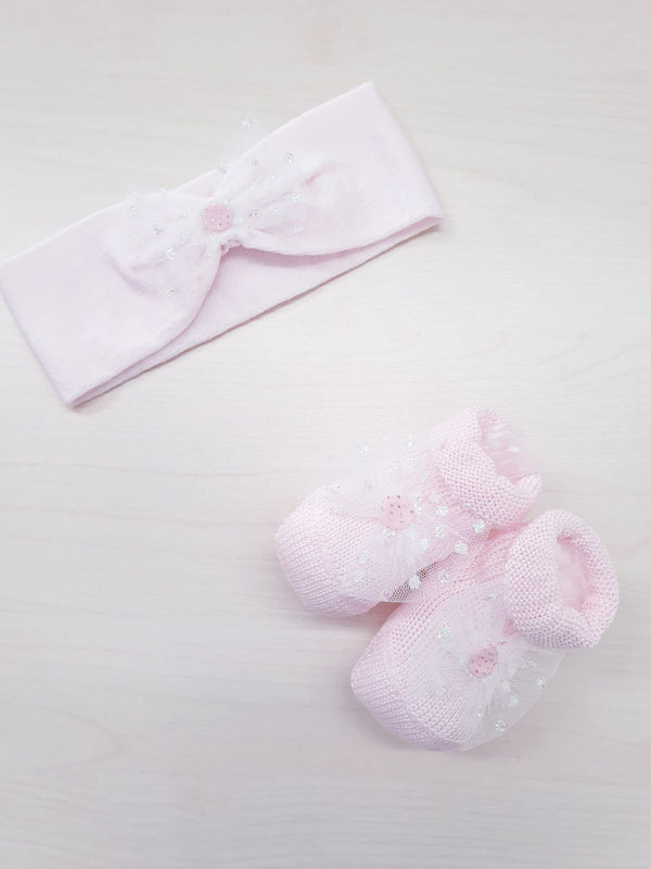 Set scarpine e fascetta in cotone