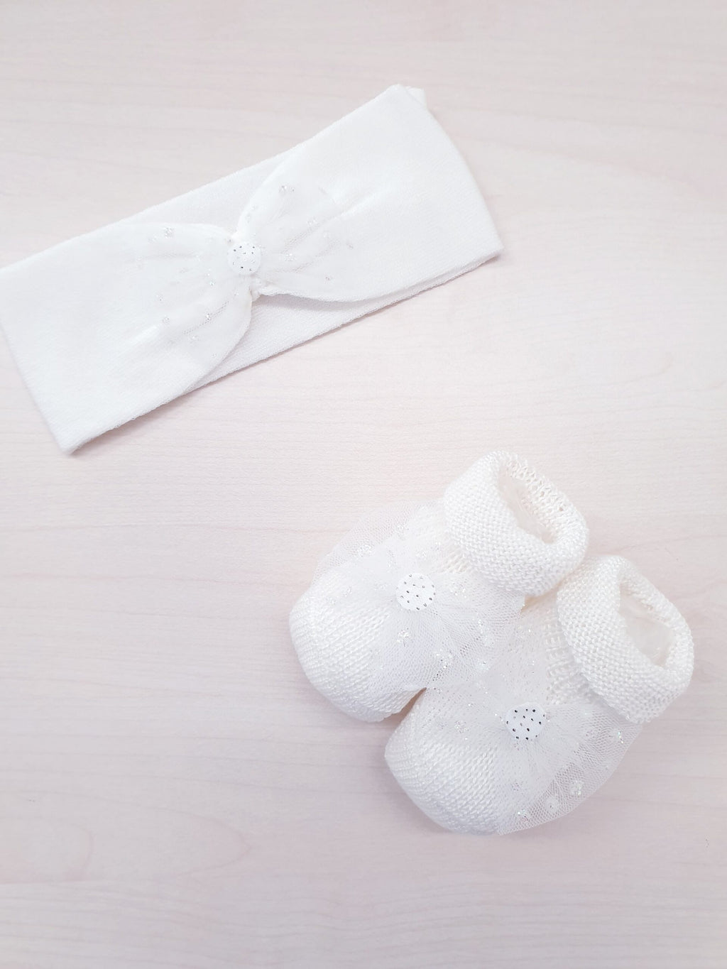 Set scarpine e fascetta in cotone