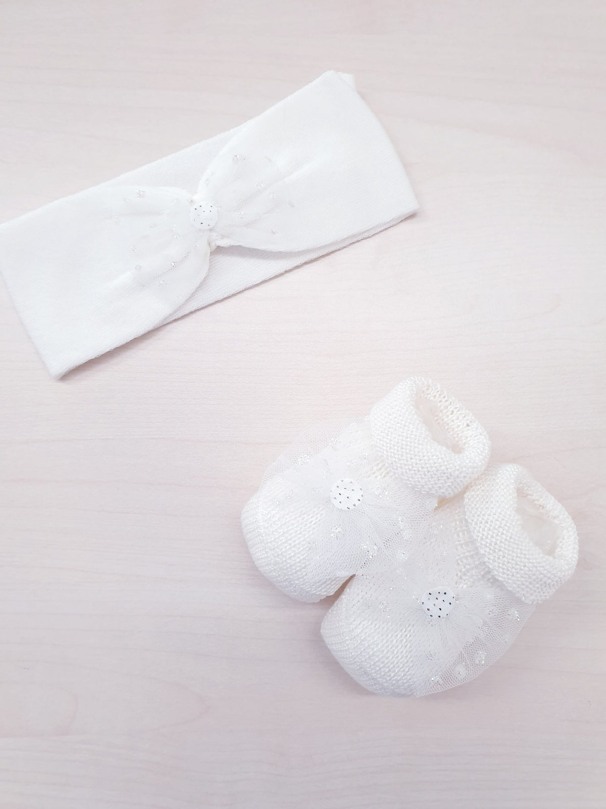 Set scarpine e fascetta in cotone