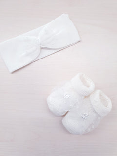 Set scarpine e fascetta in cotone