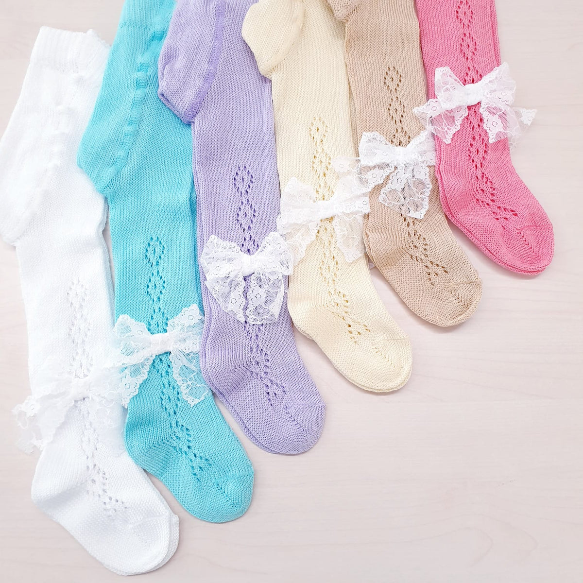 Collant in cotone con fiocchetto– confezione da 6 paia
