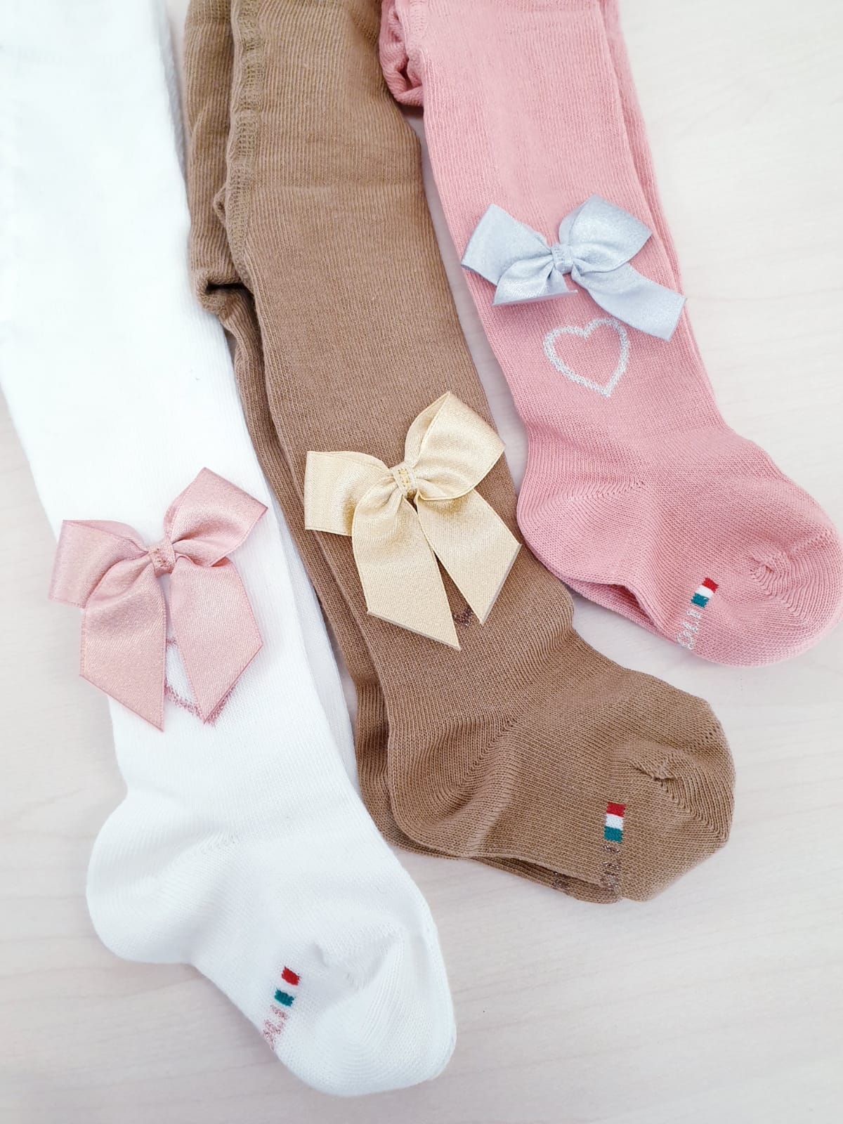 Collant in caldo cotone con fiocchetto – confezione da 6 paia
