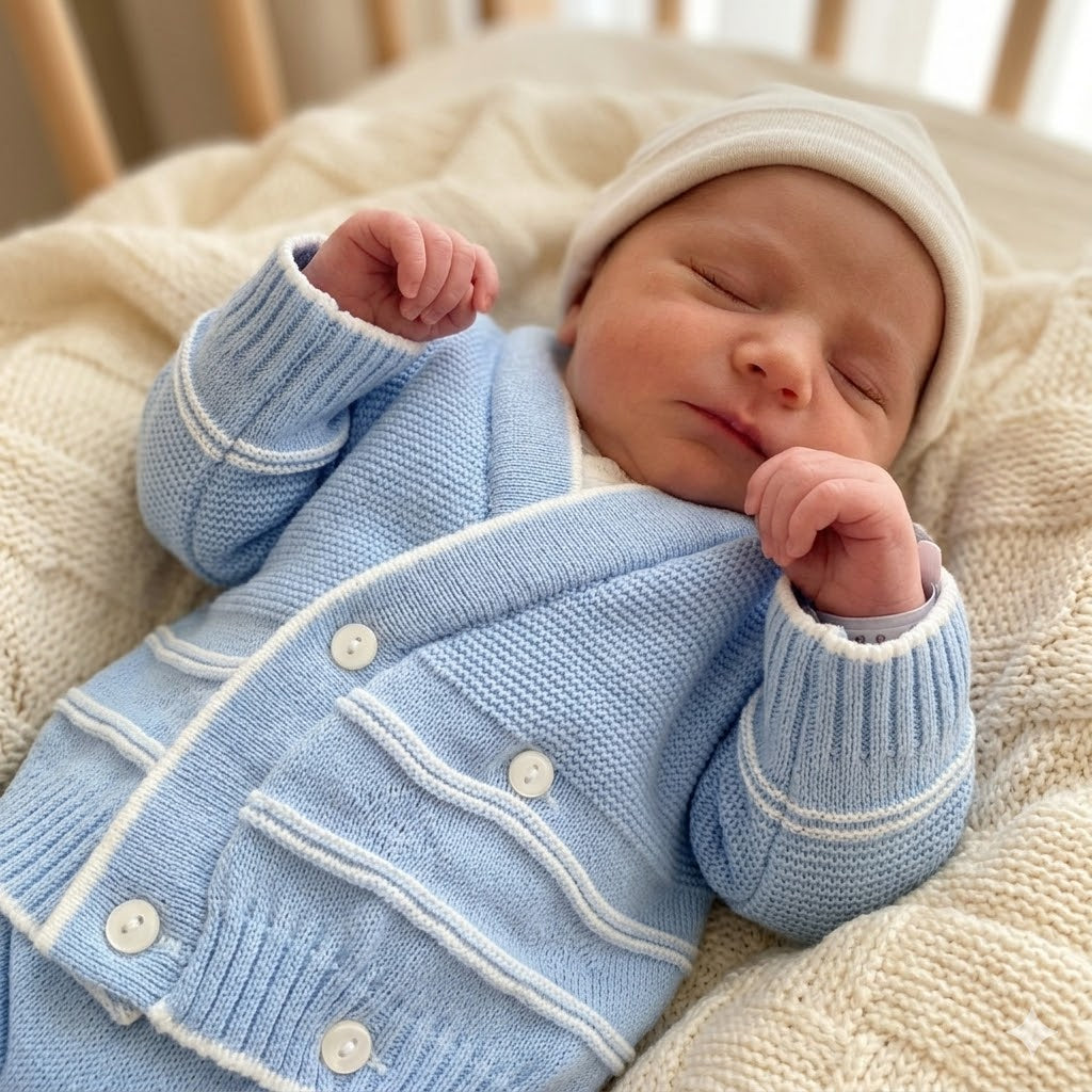 Incrociatino in misto lana per neonato
