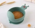Ciotola in silicone con ventosa lumaca verde salvia Kiokids
