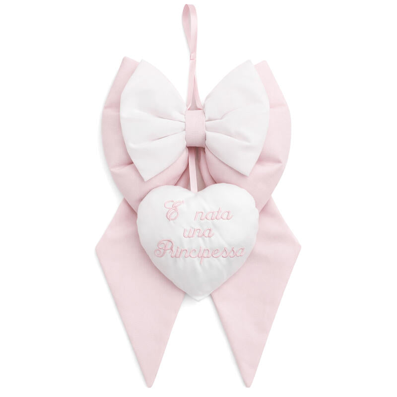 Fiocco nascita cuore con scritta