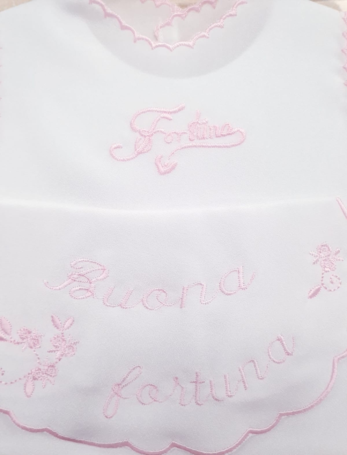 Set camicina della fortuna e bavetta nascita