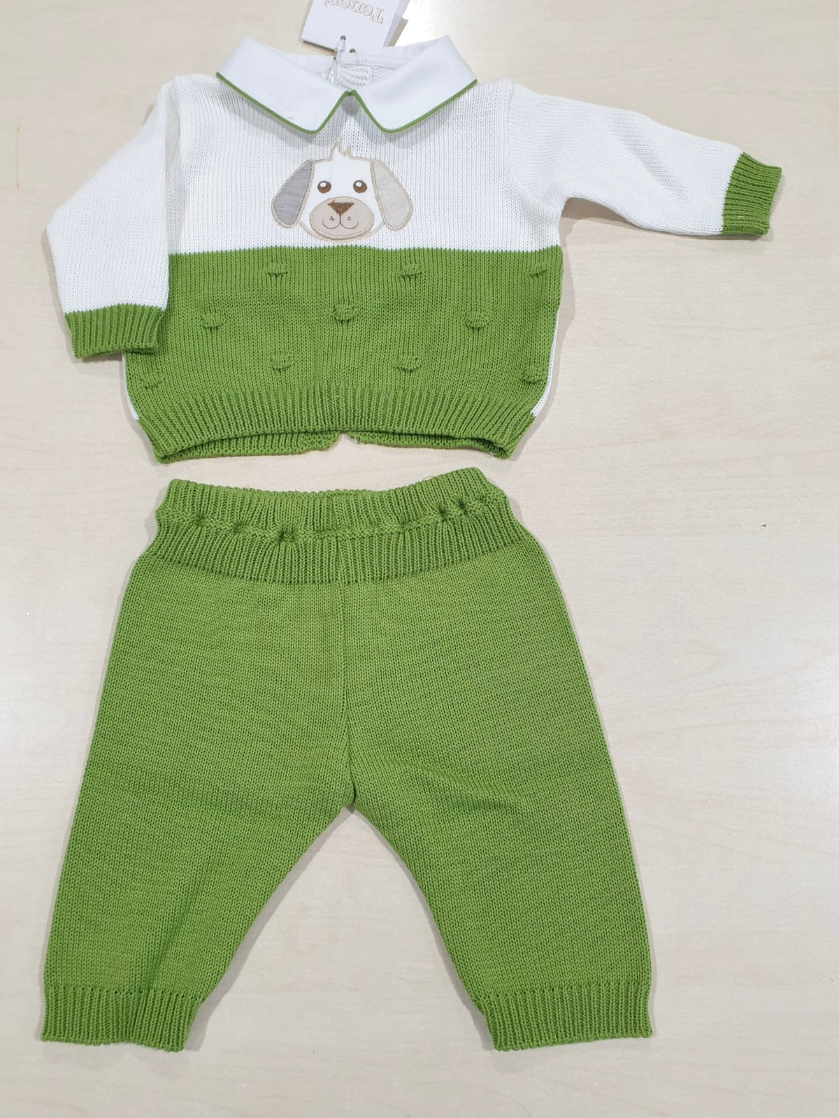 Coordinato in filo verde