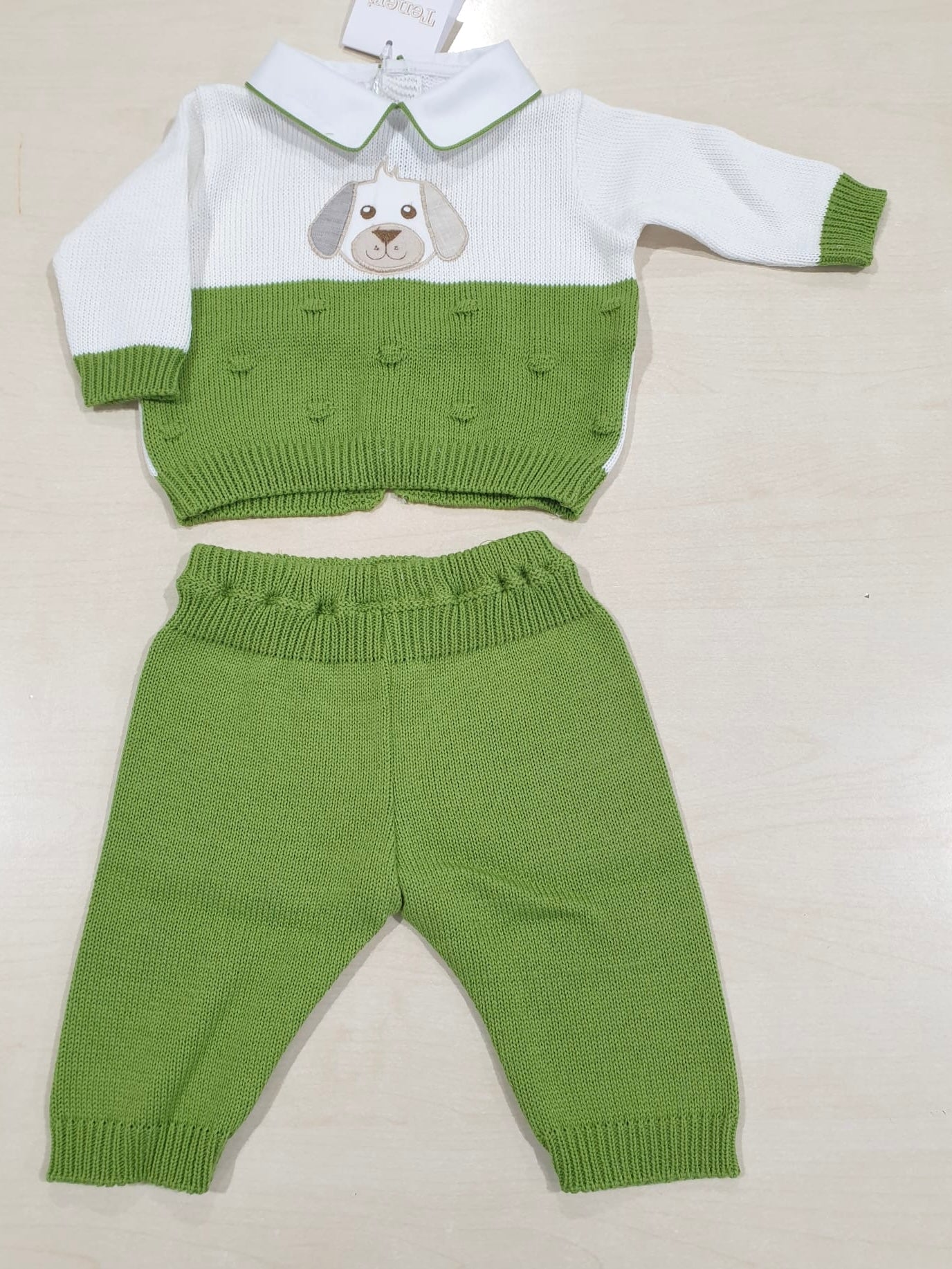 Coordinato in filo verde